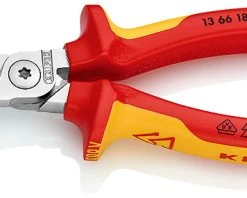 Knipex Pince à Dénuder 13 66 180 1366180 VDE Dénudeur D'isolant De 180 Mm Avec Coupe-câble