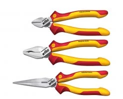 Wiha Set Jeu De Pinces Combiné électrique Industriel, Pointe, Coupeur Latéral 3 Pièces (38637)