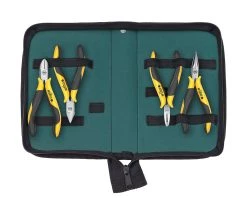 Wiha Set Kit De Pinces Professionnelles ESD Latérales, Biseautées Et Pointues 4 Pièces (33507)